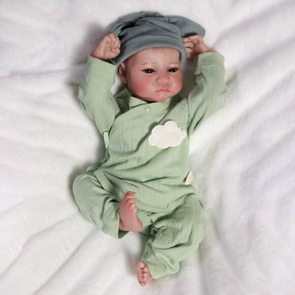 Waterproof Reborn Baby Dolls Handmade Lifelike Full Body Vinyl Silicone Boy Doll - Picture 2 of 7